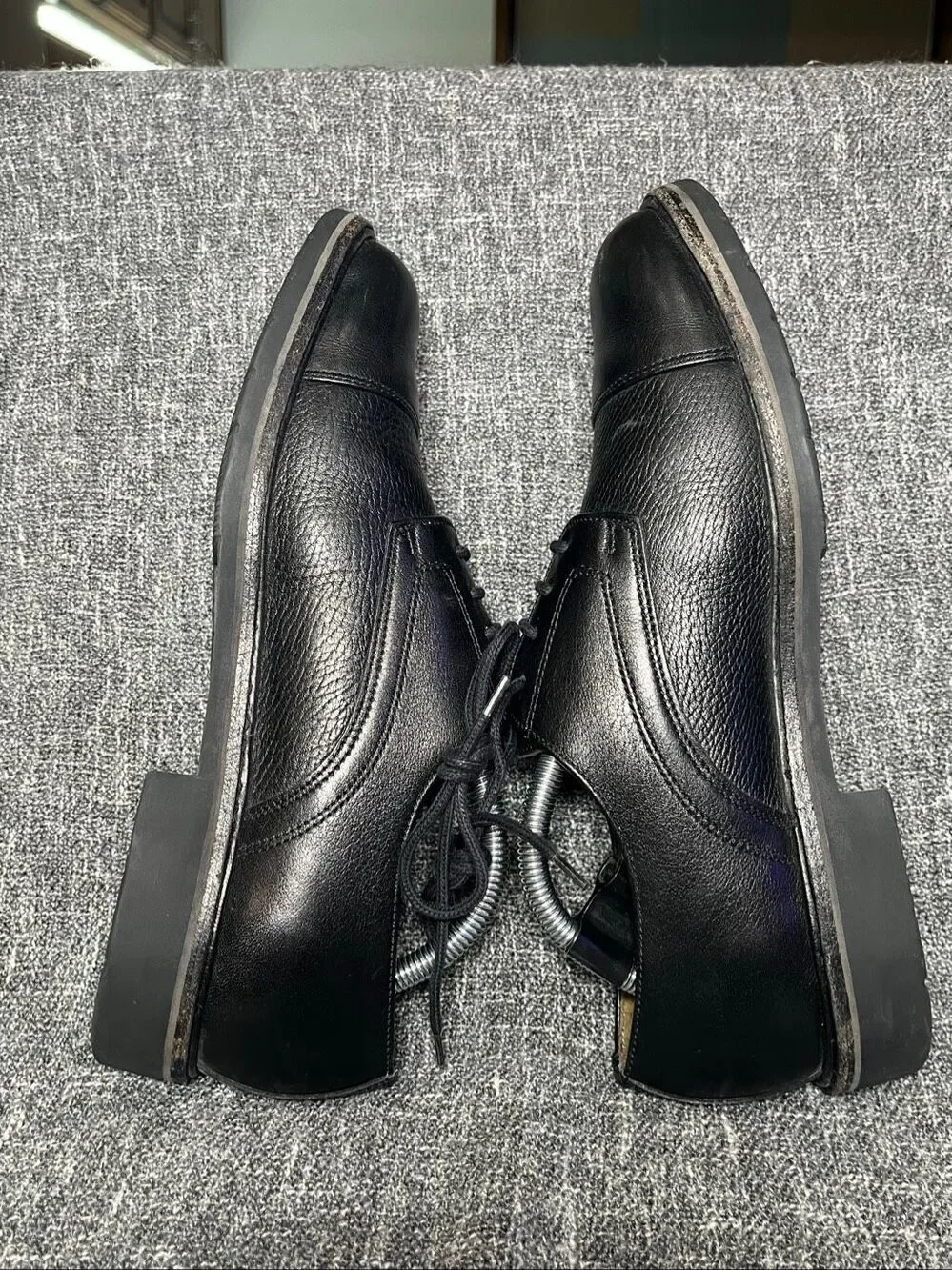 Mephisto Mens Black Leather Cap Toe Oxfords Derby Shoes Size US 9 EUR 8.5